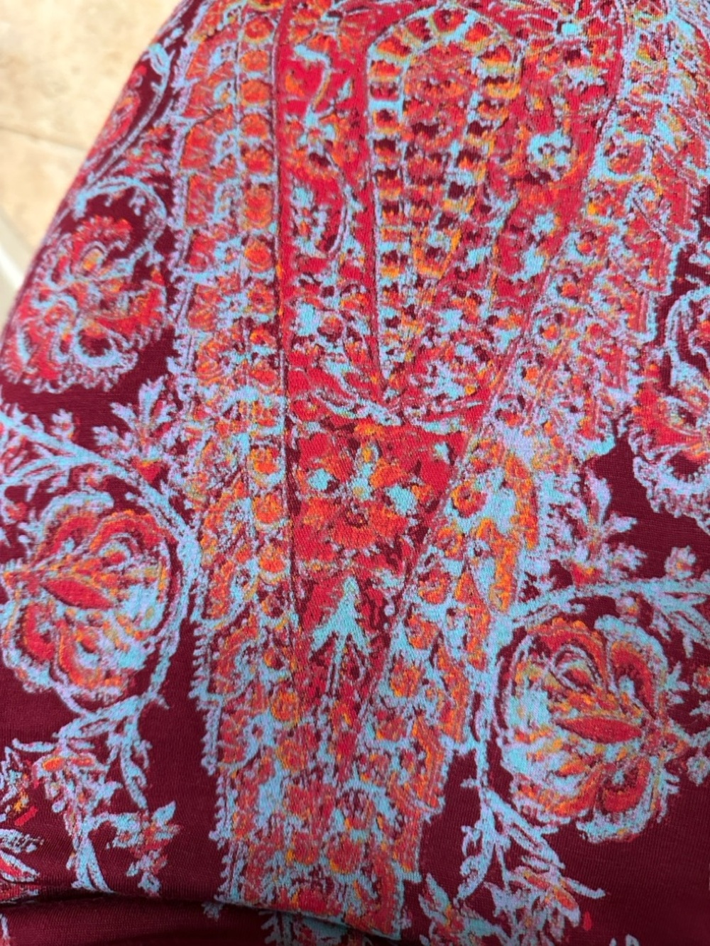 Billabong Boho Maxi Skirt Burgundy Paisley Like New Flowy Festival Style - Picture 11 of 15